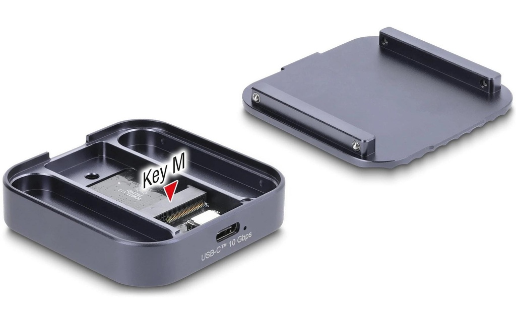 Delock Boîtier magnétique USB-C 10 Gbps M.2 NVMe SATA SSD