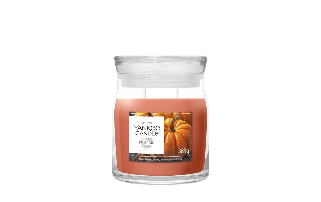 Yankee Candle Signature Bougie parfumée Spiced Pumpkin Signature Medium Jar