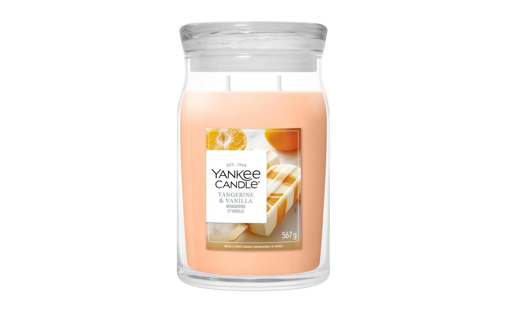 Yankee Candle Signature Bougie parfumée Tangerine & Vanilla Signature Large Jar