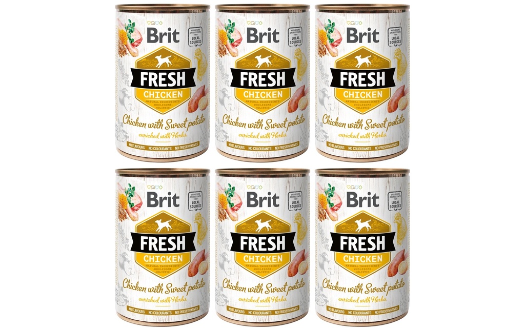 Brit Alimentation humide Poulet frais à la pomme de terre douce 6 x 400 g
