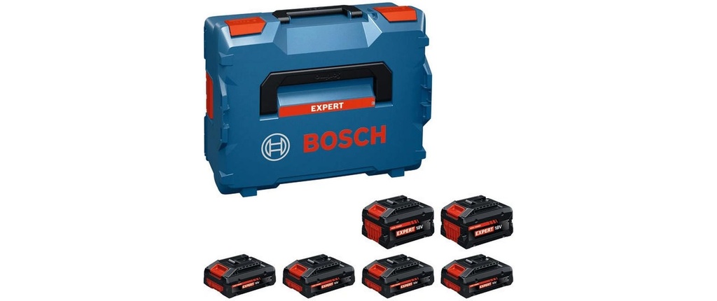 Bosch Professional Batterie 4x EXBA18V-40 + 2x EXBA18V-80 L-BOXX