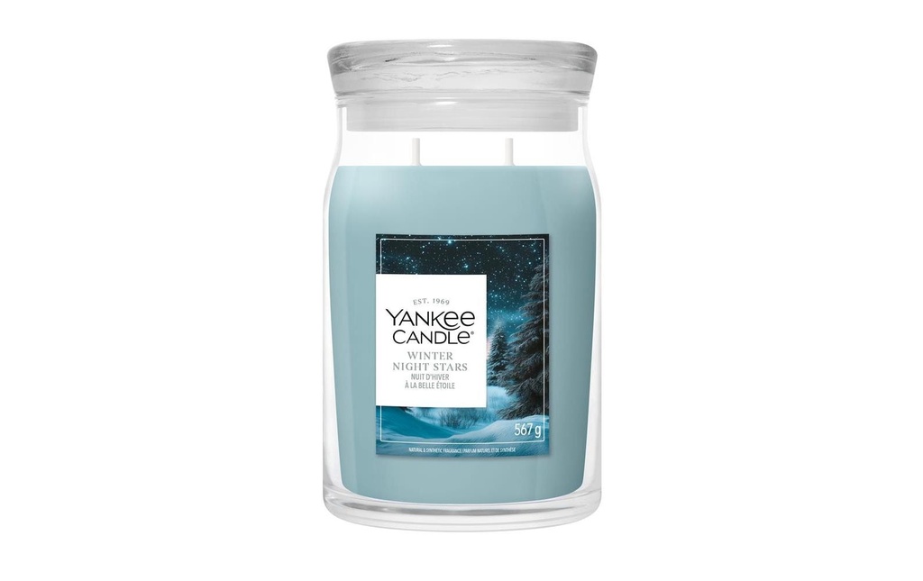 Yankee Candle Signature Bougie parfumée Winter Night Stars Signature Large Jar
