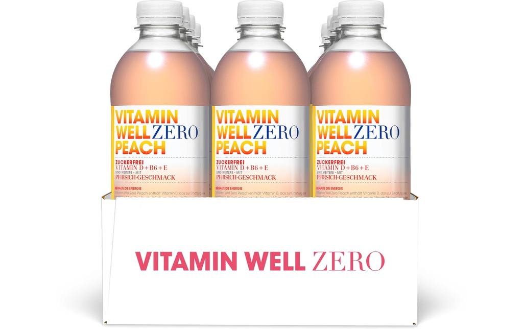 VITAMIN WELL Zero Peach 12 x 0.5 l