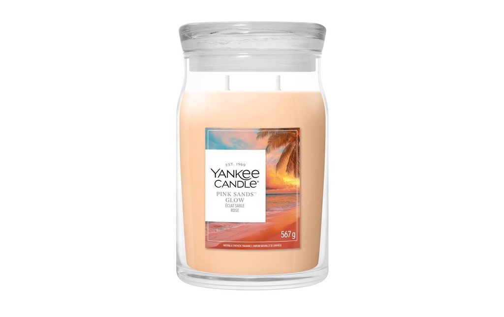 Yankee Candle Signature Bougie parfumée Eclat Sable Rose Signature Large Jar