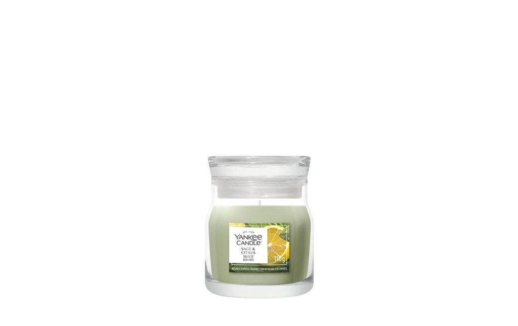 Yankee Candle Signature Bougie parfumée Sage & Citrus Signature Small Jar