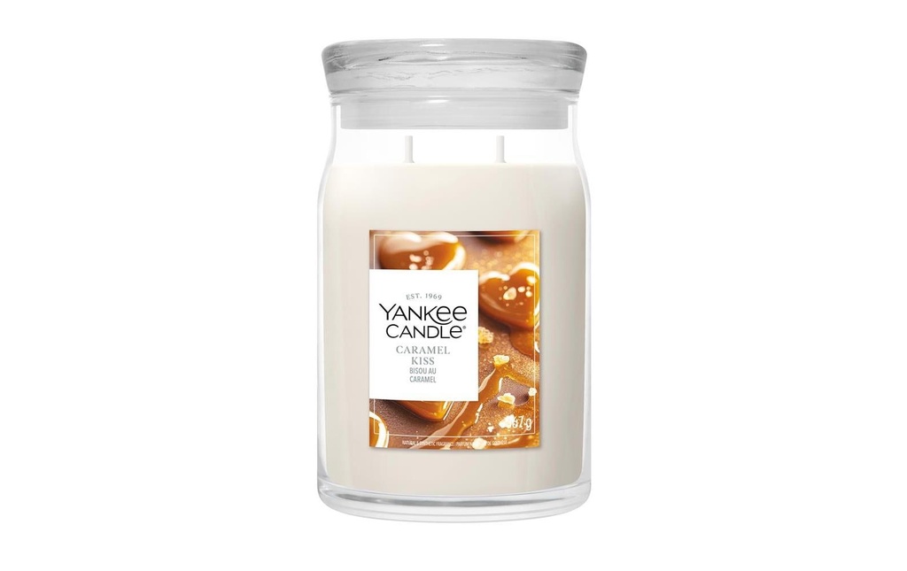Yankee Candle Signature Bougie parfumée Caramel Kiss Signature Large Jar