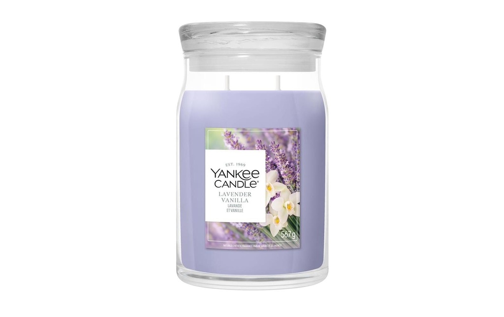 Yankee Candle Signature Bougie parfumée Lavender Vanilla Signature Large Jar