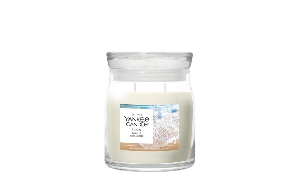 Yankee Candle Signature Bougie parfumée Sun & Sand Signature Medium Jar