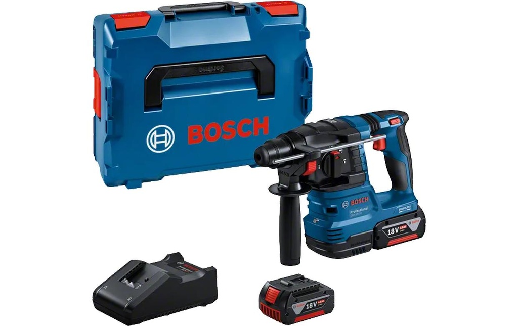 Bosch Professional Marteau perforateur GBH 18 V-22 2x batterie GBA 18 V 4 Ah, L-BOXX 136