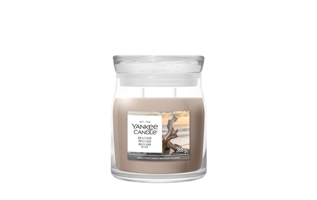 Yankee Candle Signature Bougie parfumée Seaside Woods Signature Medium Jar