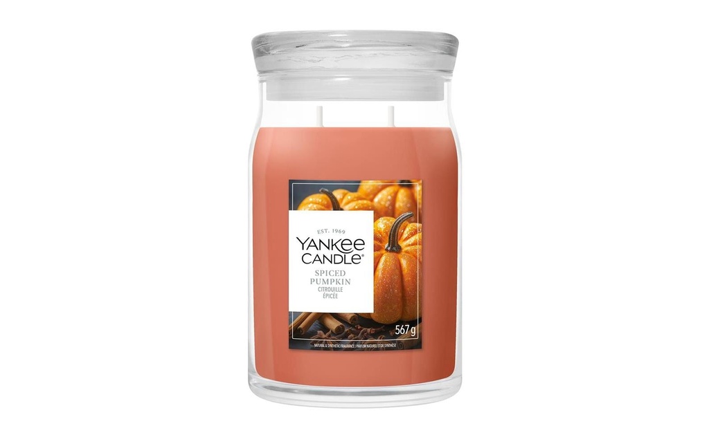 Yankee Candle Signature Bougie parfumée Spiced Pumpkin Signature Large Jar