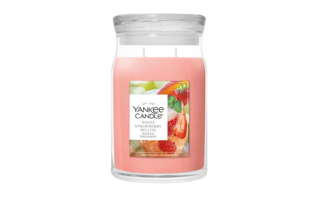 Yankee Candle Signature Bougie parfumée White Strawberry Bellini Signature Large Jar