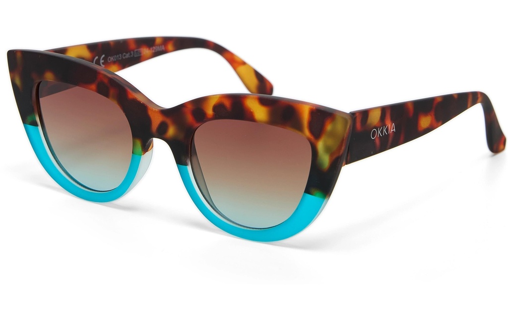 OKKIA Lunettes de soleil Claudia Bleu havane