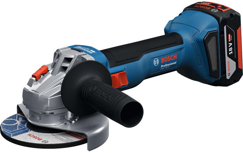 Bosch Professional Meuleuse d’angle GWS 18 V-8 + 2x GBA 18 V 5.0 Ah