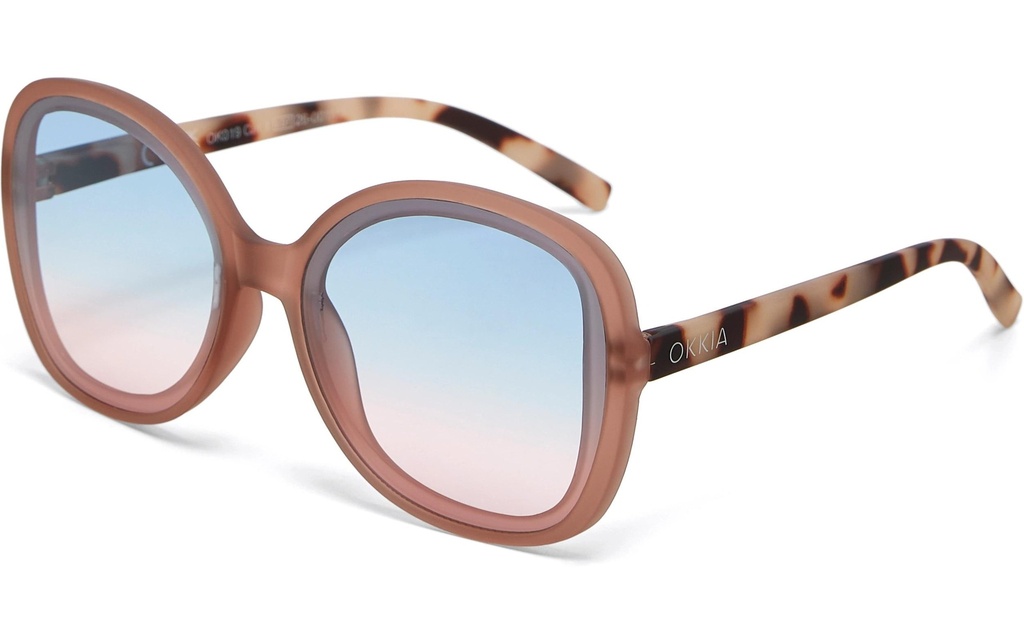 OKKIA Lunettes de soleil Anna rose havane, lentille bleue rose