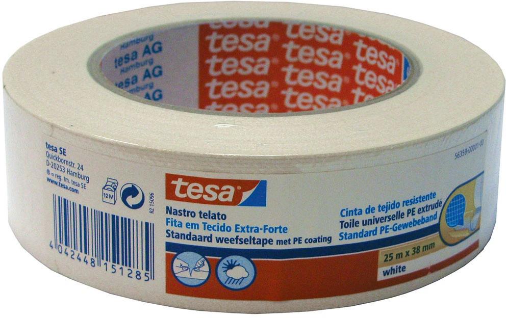 tesa Ruban adhésif 25 m x 38 mm, blanc 38 mm x 25 m, Blanc