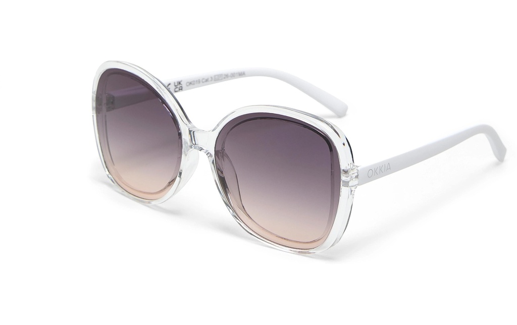 OKKIA Lunettes de soleil Anna Transparent Clear, Lentille noire