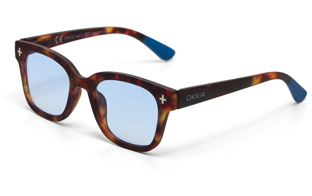 OKKIA Lunettes de soleil Giovanni Havane, Lentille bleue