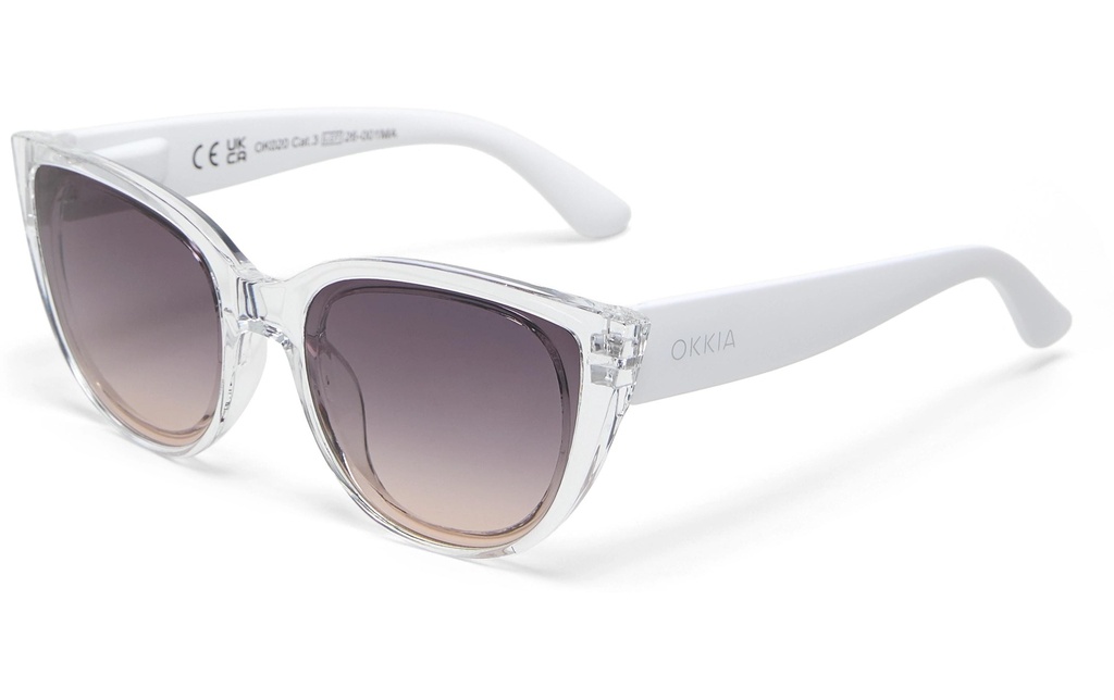 OKKIA Lunettes de soleil Silvia Transparent, lentille noire