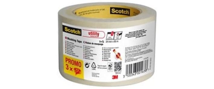 Scotch Ruban adhésif de masquage Utility 24 mm x 50 m, Beige