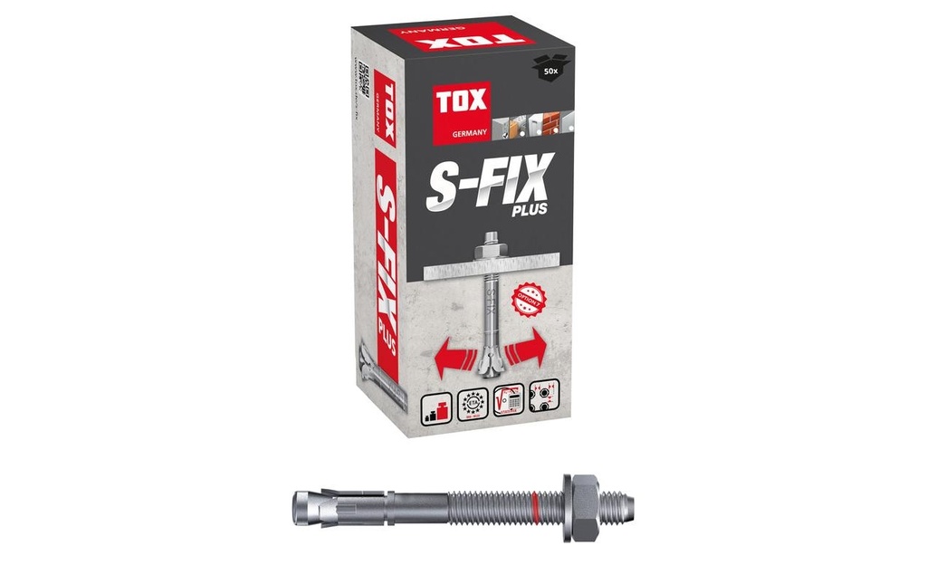 Tox-Dübel Ancoraggio a cuneo S-Fix Plus M10 x 80/13 mm (50 pièces)