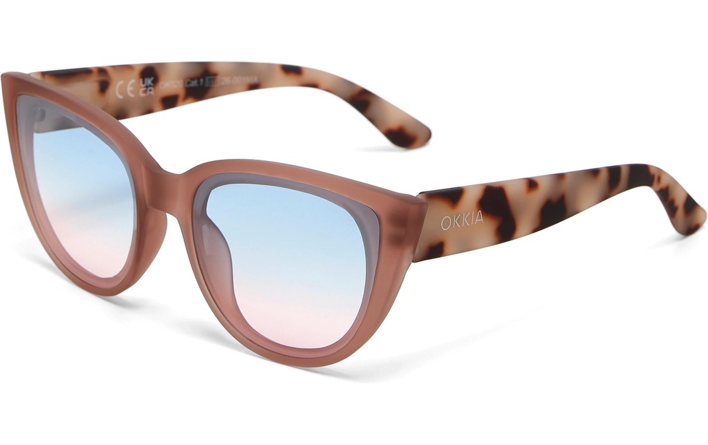 OKKIA Lunettes de soleil Silvia rose havane, lentille bleue rose