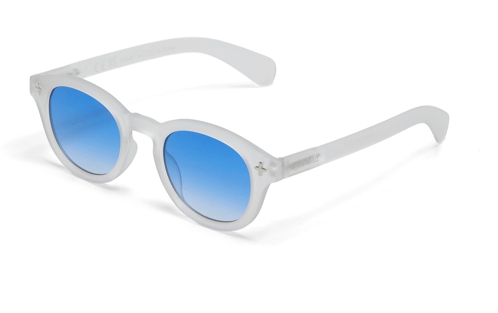 OKKIA Lunettes de soleil Milano Translucide clair, lentille bleue
