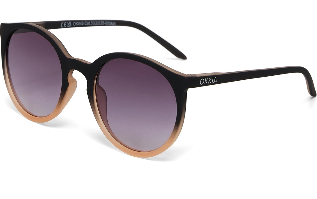 OKKIA Lunettes de soleil Berlino noir, lentille rose
