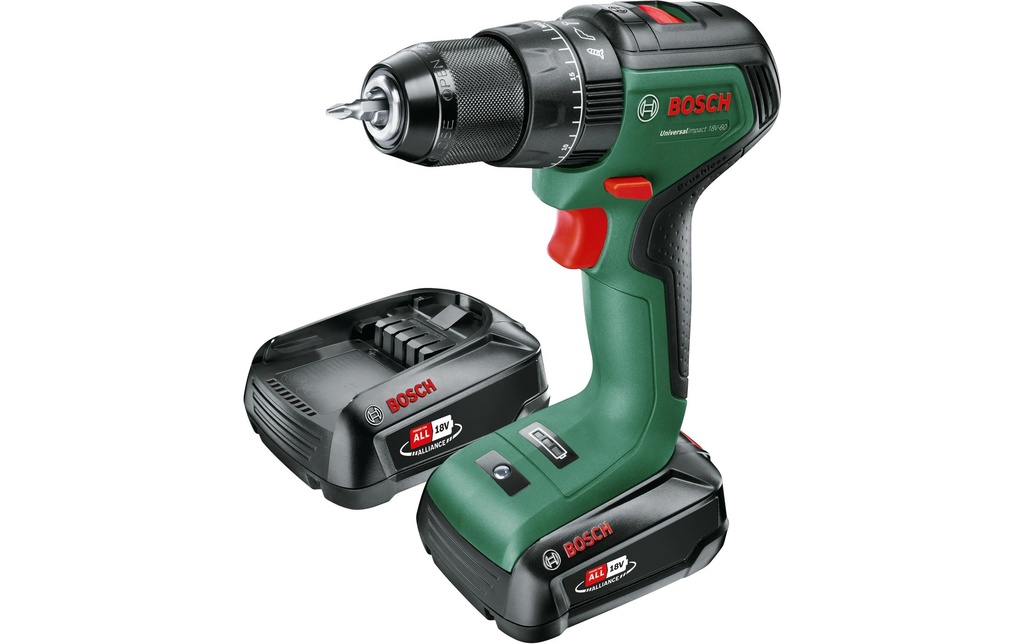 Bosch Perceuses à percussion sans fil UniversalImpact 18 V-60 2 x batterie