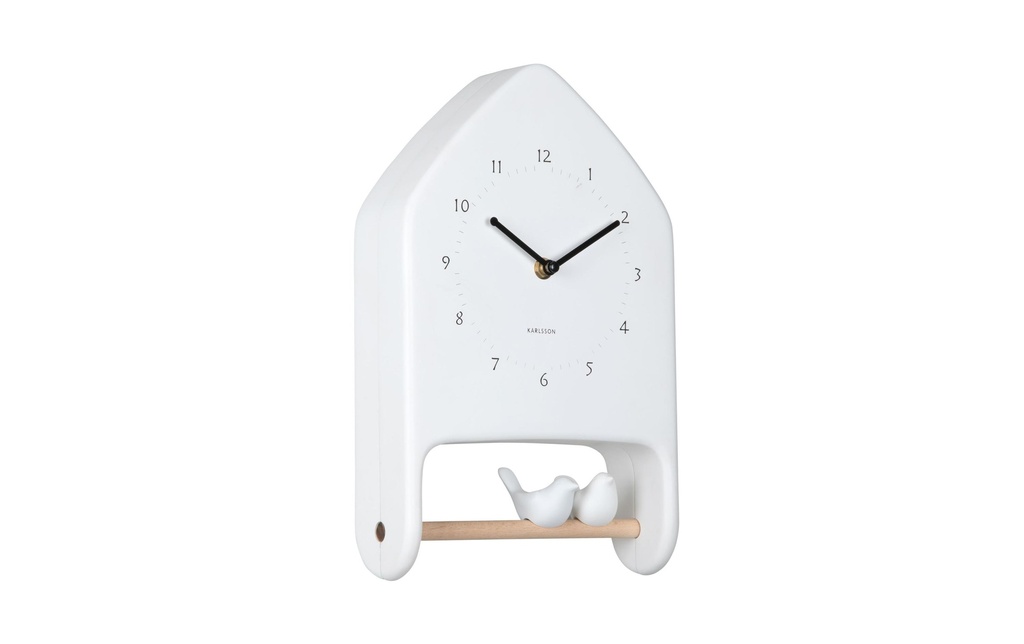 KARLSSON Horloge murale Love Birds 20 x 32 cm, blanc