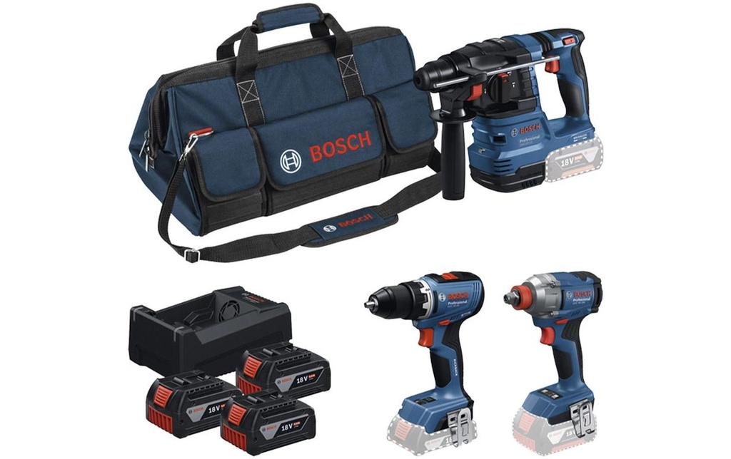 Bosch Professional Set di utensili per batteria GSR + GDX + GBH + 3 x 5.0Ah