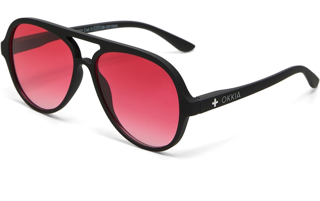 OKKIA Lunettes de soleil Alessio noir, lentille rouge