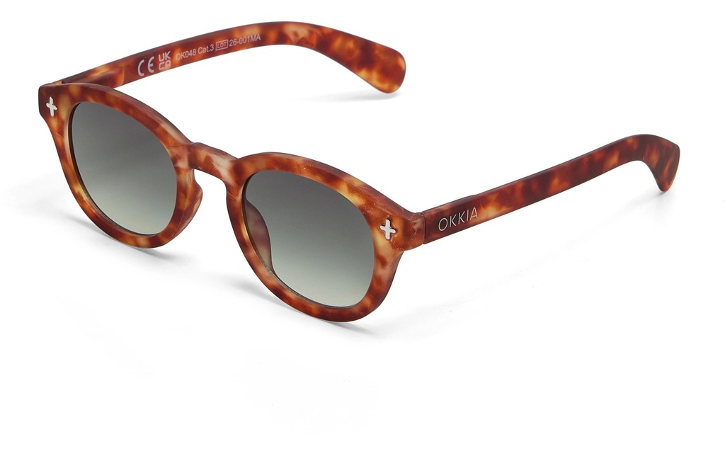 OKKIA Lunettes de soleil Milano Sahara Havana, Lentille verte