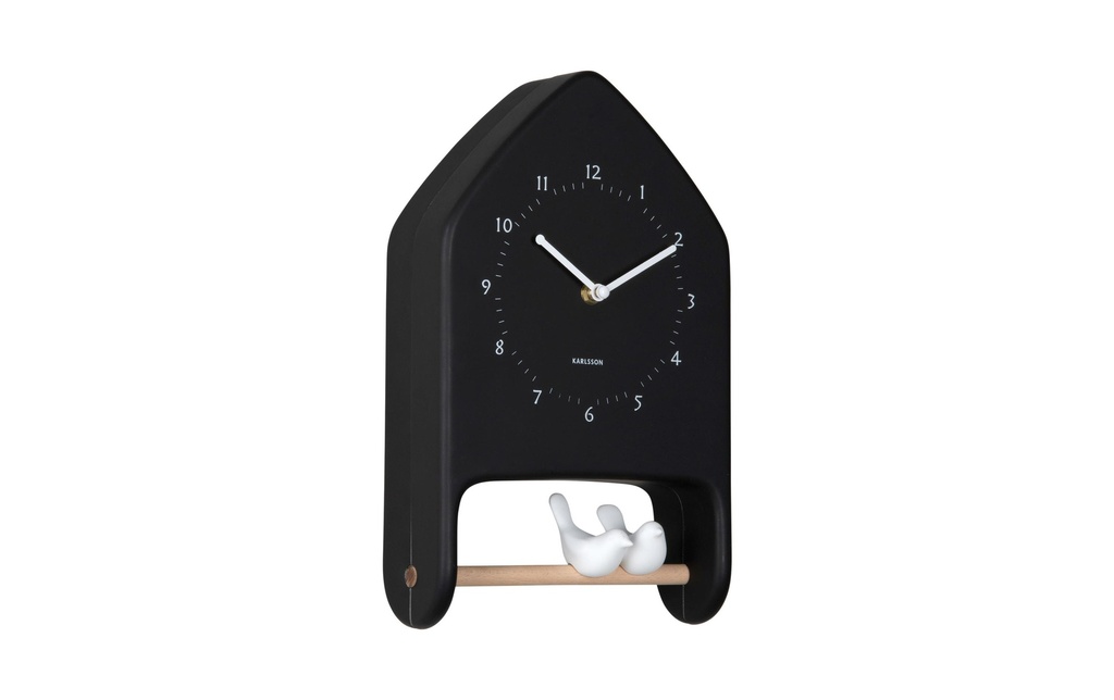 KARLSSON Horloge murale Love Birds 20 x 32 cm, noir