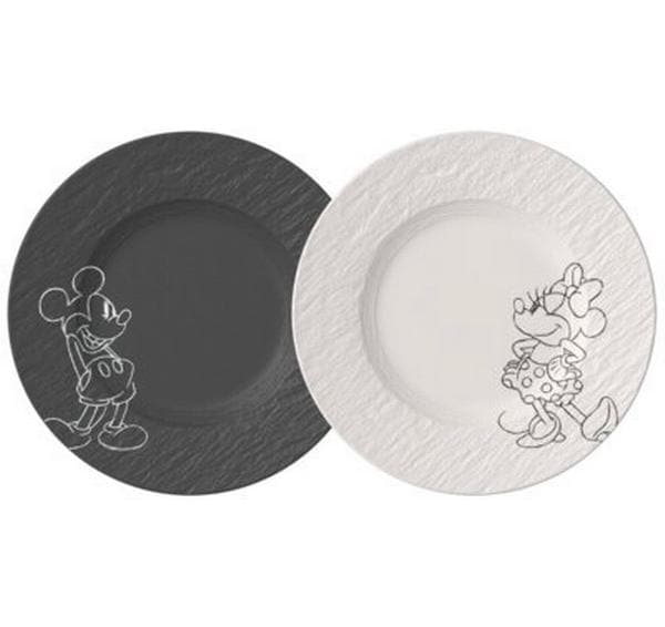 Villeroy & Boch Manufacture Rock – Mickey Mouse Assiette à dessert, 2 pièces