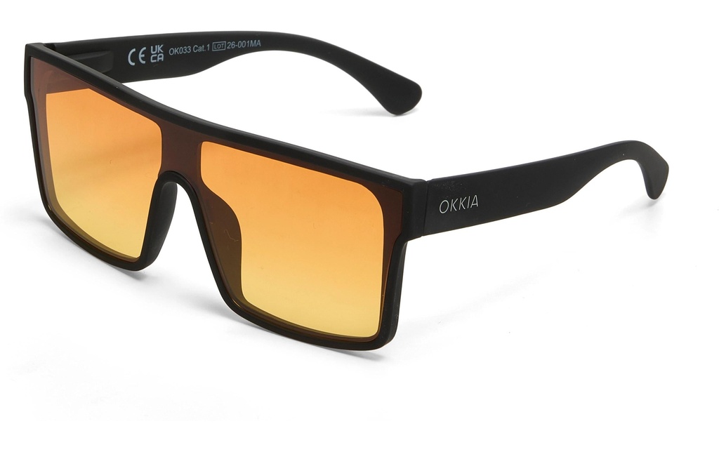 OKKIA Lunettes de soleil Tokyo noir, lentille jaune