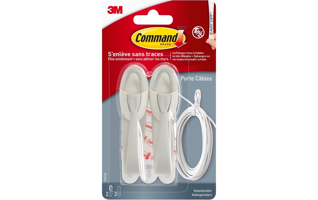 Command Supports de câble Blanc 95 mm x 25 mm