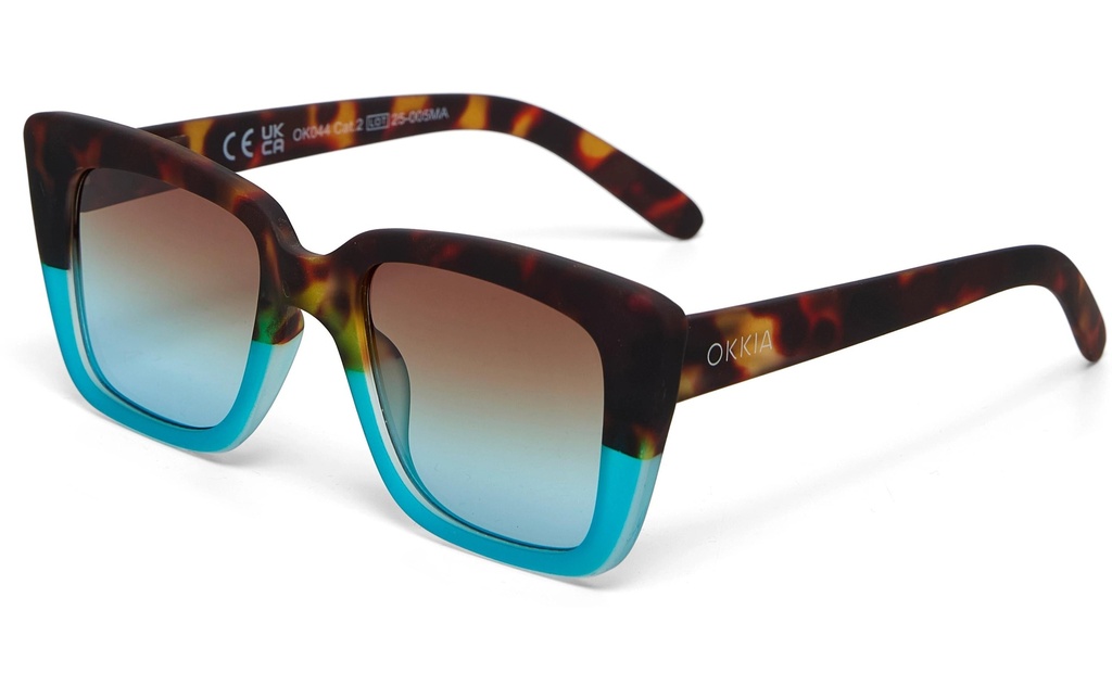 OKKIA Lunettes de soleil Elbe Classic Havana, Lentille bleue