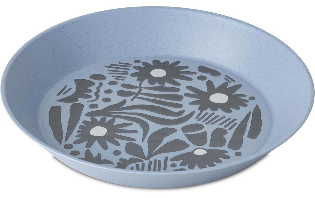 Koziol Assiette de soupe et de pâtes Blomster 4 pièces, Bleu