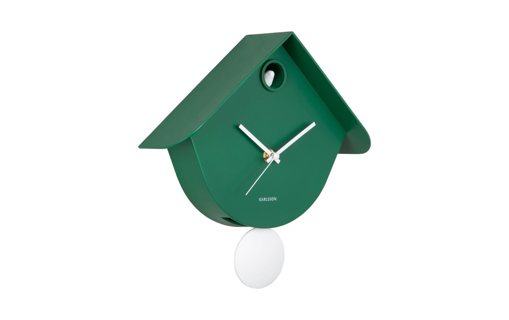 KARLSSON Horloge murale Retro Cuckoo 25,5 x 25.8 cm, Vert rétro