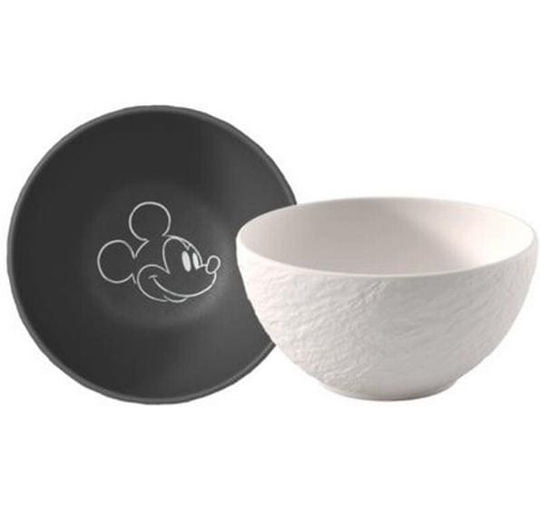 Villeroy & Boch Manufacture Rock – Mickey Mouse Bol à céréales, 2 pièces