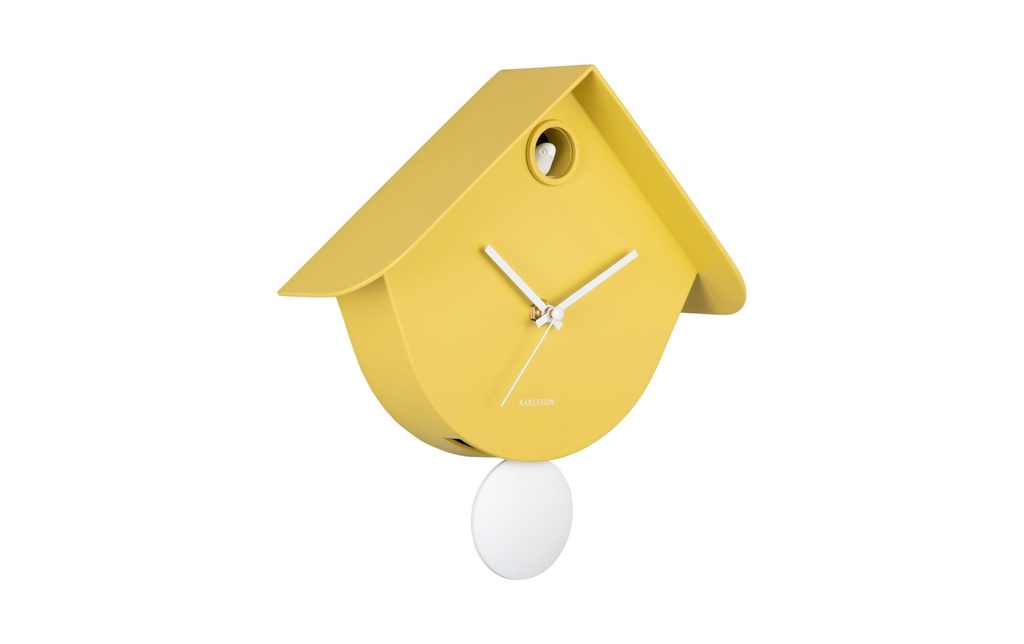 KARLSSON Horloge murale Retro Cuckoo 25,5 x 25.8 cm, jaune citrine