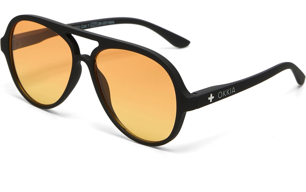 OKKIA Lunettes de soleil Alessio noir, lentille jaune