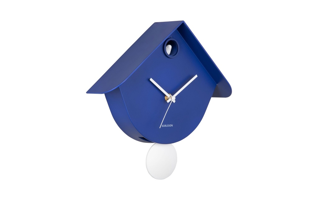 KARLSSON Horloge murale Retro Cuckoo 25,5 x 25.8 cm, bleu cobalt