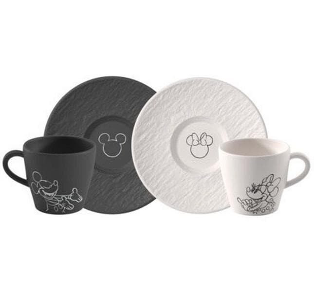 Villeroy & Boch Manufacture Rock – Mickey Mouse Tasse à café, 4 pièces
