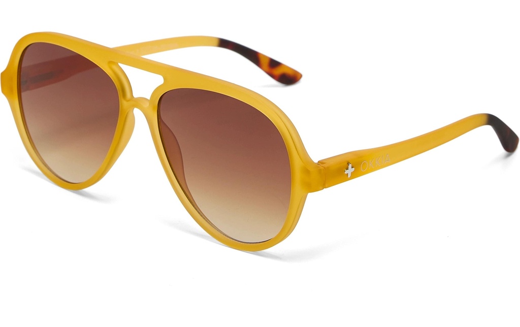 OKKIA Lunettes de soleil Alessio Marron translucide, lentille marron