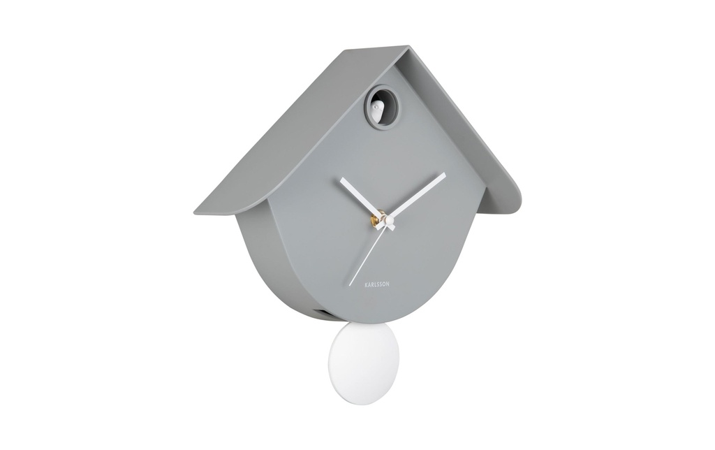 KARLSSON Horloge murale Retro Cuckoo 25,5 x 25.8 cm, gris souris