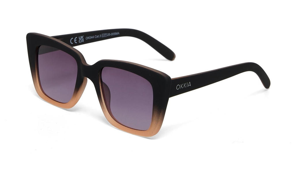 OKKIA Lunettes de soleil Elbe noir, lentille rose