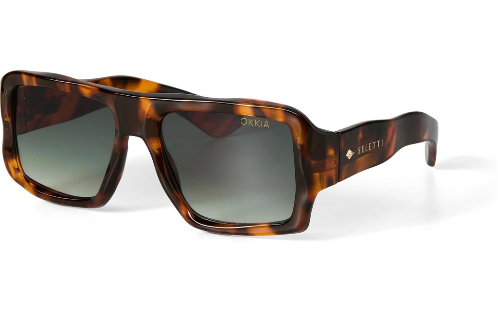 OKKIA Lunettes de soleil Seletti Kansas Classic Havanna, Lentille verte
