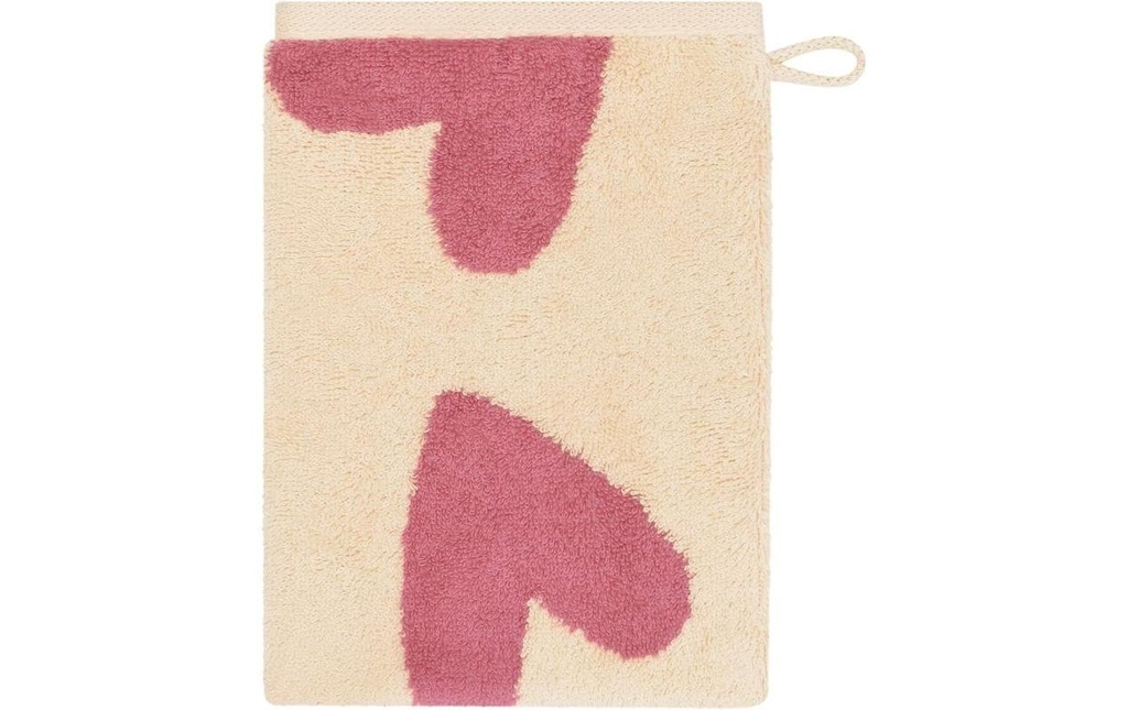 Cawö Gant de toilette Heart Beats 16 x 22 cm, Rose